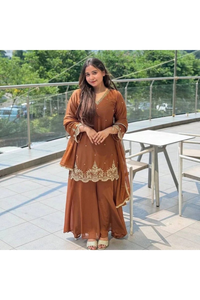 كرتي شراة ودوباتا من جورجيت المزيف - HRT5204 - S - Image 3